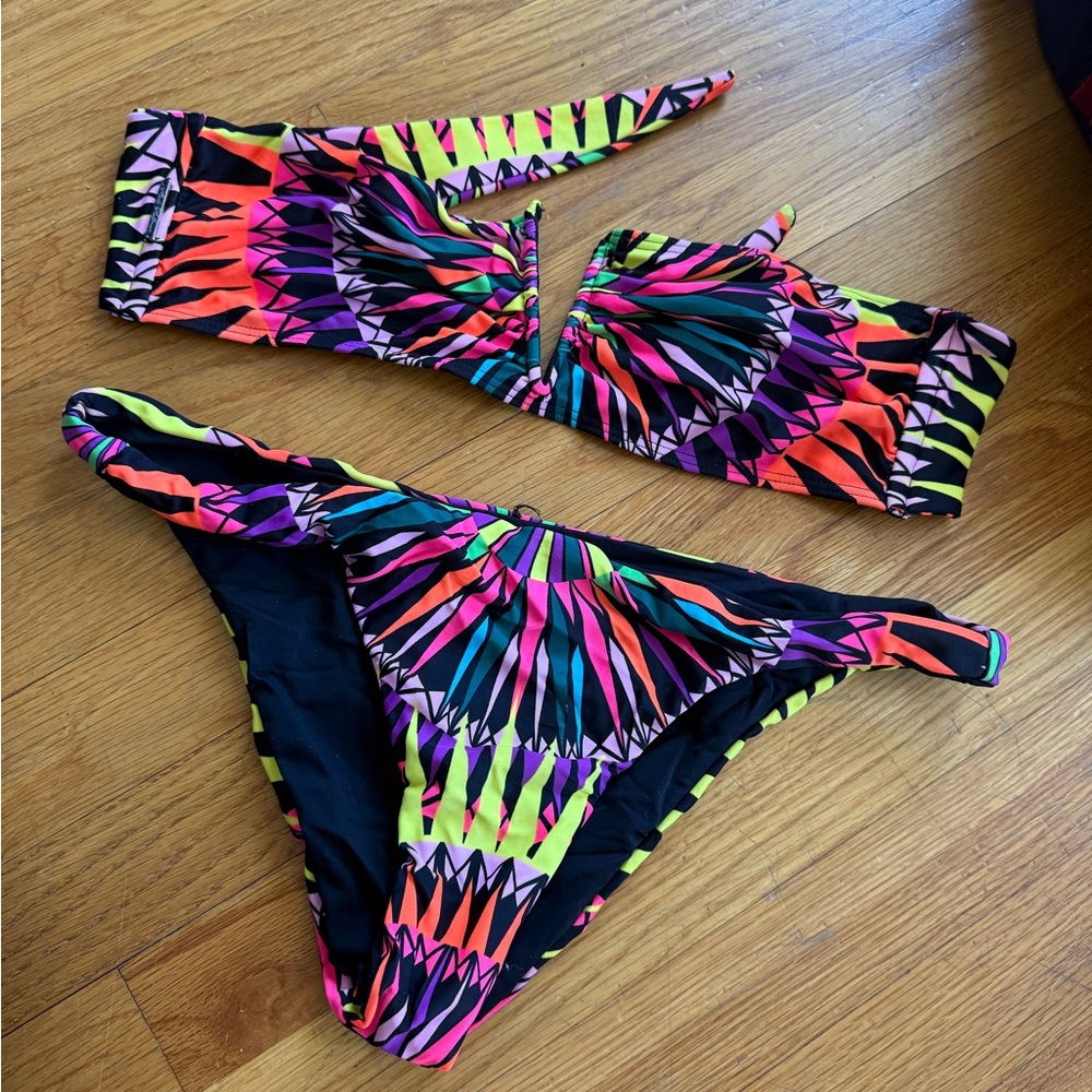 Mara Hoffman Vibrant Neon Print Bikini Set